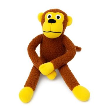 Imagem de Brinquedo De Pelúcia Mordedor Macaco Para Cachorro Pet Com Som 45x20cm