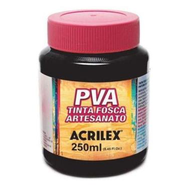 Imagem de Tinta Pva Fosca Para Artesanato - 250 Ml - Acrilex - Preto