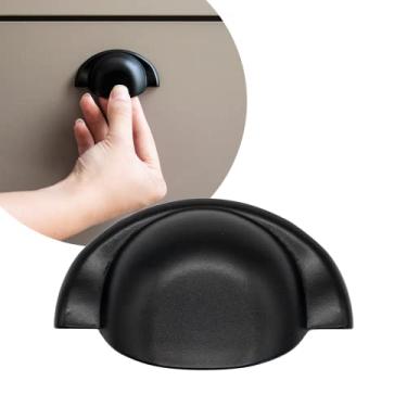 Imagem de Puxador Concha Gaveta Armário Colonial Brilhante Rose 64mm (Preto Fosco)