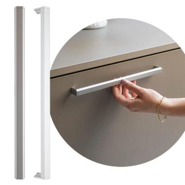 Imagem de Puxador Slim Gaveta Para Armario Movel Alumínio Round 256mm (Cromado Fosco)