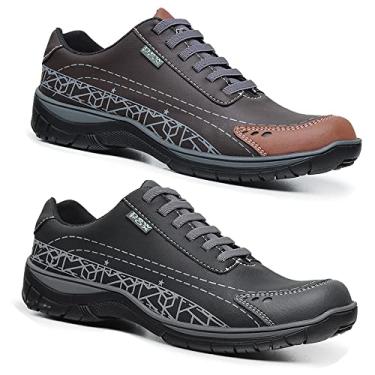 Imagem de Kit Sapatenis Maculino 2 Pares Couro Vegano ES New Fox Cor:Marrom;Tamanho:40;Gênero:Masculino