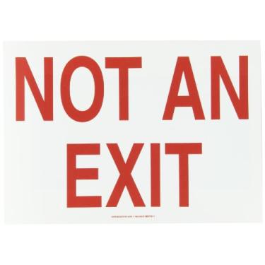 Imagem de ACCUFORM SIGNS MEXT911VS Placa de segurança de vinil adesivo, legenda "NOT an EXIT", 25 cm de comprimento x 35,5 cm de largura x 0,004 cm de espessura, vermelho sobre branco