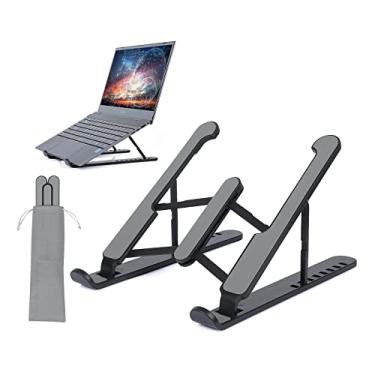 Imagem de Suporte Para Notebook,Suporte ErgonôMico ReguláVel Para Notebook,Suporte De Computador,Suporte De Laptop PortáTil DobráVel,Suporte De Notebook Com 7 Alturas AjustáVeis,Suporte ErgonôMico ReguláVel Para Notebook Home Office (Preto)