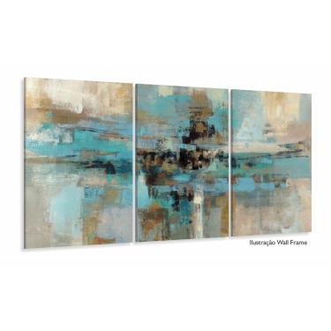 Imagem de Quadro Abstrato Moderno 120x60 Sala Escritório Tons Turquesa