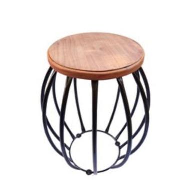 Imagem de Banco Barril Preto Madeira Ferro Rústico Peroba Rosa