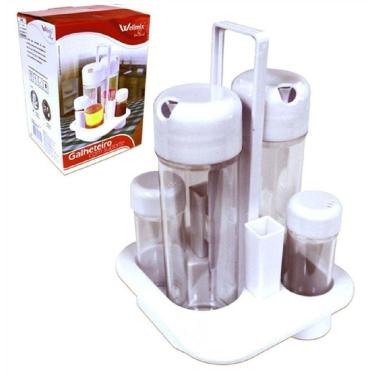 Imagem de Galheteiro Multi Plástico Com Tampa Cromada Wellmix