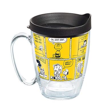 Imagem de Tervis Peanuts™ – 70ª faixa de quadrinhos feita nos EUA copo de viagem isolado de parede dupla mantém as bebidas frias e quentes, caneca de 473 ml, transparente