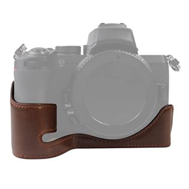 Imagem de HONGYAN capa da câmera Câmera de couro PU de 1/4 de polegada PU Câmera de meia base para Nikon Z50 acessórios para câmera