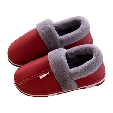Imagem de Pantufas femininas de espuma viscoelástica, chinelos macios com sola de borracha, sapatos para uso interno e externo