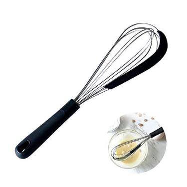 Imagem de ROARINGWILD Egg Beater Stainless Steel Milk Beating Stirring Blending Balloon Whisk Flat Whisk Kitchen Wire Whisk Baking Supplies Beginners and Cake Lovers
