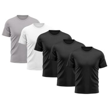 Imagem de Kit 5 Camiseta Manga Curta Dry Fit Poliamida Masculina Proteção Uv Lev
