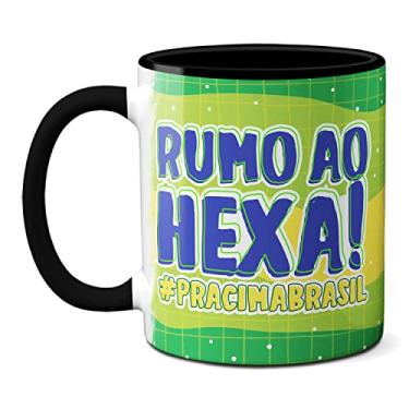 Imagem de Caneca Rumo Ao Hexa Mascote La'eeb Copa Do Mundo Qatar 2022 (Preta)