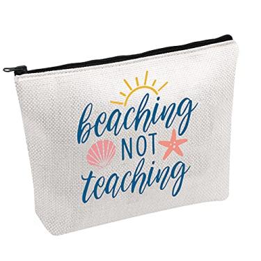 Imagem de Bolsa de maquiagem de verão praia não ensinando bolsa de armazenamento presente de final de ano presente de apreciação para professores (praia não ensinando), Bolsa Beaching Not Teaching