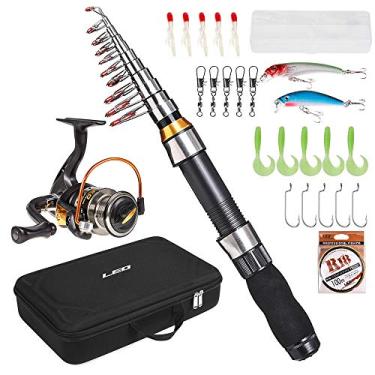 Imagem de Tingpai Va de pesca portátil e Reel Combo Telescópica Va De Pesca Pólo Spinning Reel Set Linha De Pesca Iscas Ganchos Barril Gi Com Bolsa De T nsporte Caso De Viagem De Pesca Pacote Completo Kit