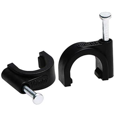 Imagem de Mini Skater 10 mm Diâmetro Círculo Ethernet Cabo de Nylon Grampos com Pregos de Aço, 100 peças/Pacote (10 mm, Preto)