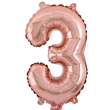 Imagem de Balão De Número Grande Rose Gold Metalizado 40cm (3)