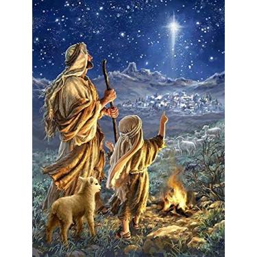 Imagem de Kits de pintura de diamante para adultos e crianças iniciantes, kits de números de diamante faça-você-mesmo com broca completa 5D, pinturas religiosas de diamante, pintura de mosaico de cristianismo para decoração de parede de casa, tela de 30,5 x 40,6 cm (foto nº 10)