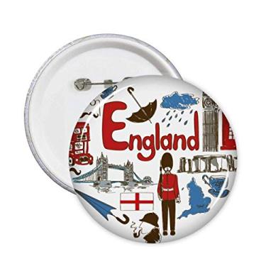 Imagem de Broche de bandeira nacional do Reino Unido coração amor da Inglaterra broche botão emblema acessório decoração 5 peças
