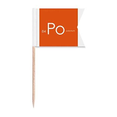 Imagem de Tabela de Período Semimetal de Elementos Químicos Bandeiras de Palito de Dentes de Polônio Po Marcação para Bolo de Festa Prato de Queijo