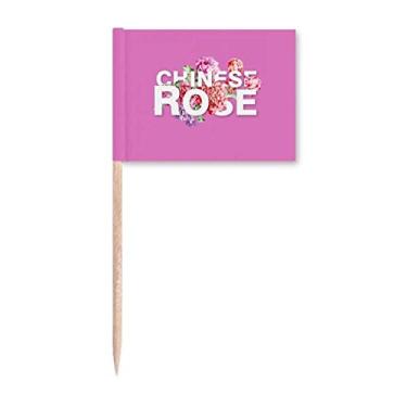 Imagem de Decoração de festa com pingente de palito de dente moderno presente de flores rosa