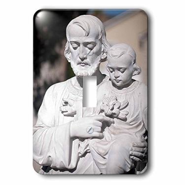 Imagem de 3dRose lsp_52135_1 Estátua do lado de fora de Joseph e Jesus na igreja católica no sul de Utah em branco com ela tampa de interruptor de luz traseira