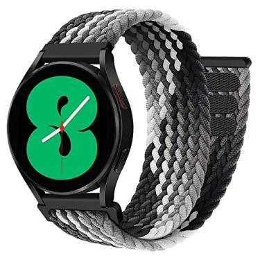 Imagem de Pulseira trançada para Samsung Galaxy Watch 7 6 5 4 de 40 mm e 44 mm/Galaxy 6 Classic de 43 mm e 47 mm/4 Classic de 42 mm e 46 mm/5 Pro de 45 mm/Active 2, pulseira esportiva de nylon macio de 20 mm