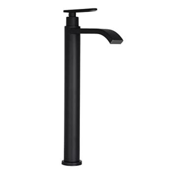 Imagem de Torneira Banheiro Preta Bica Alta Lavabo Pia Cuba Luxo