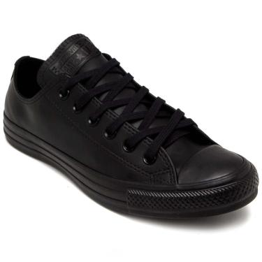 converse monochrome preto couro