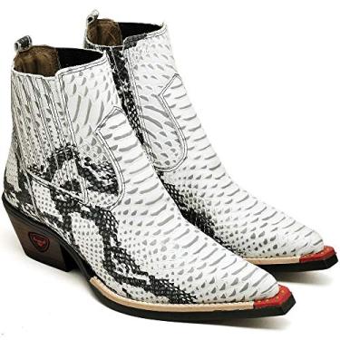 Imagem de Bota Texana Masculina Couro Com textura Country Dia a Dia