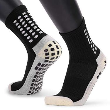 Imagem de Andoer Meias Antiderrapantes Masculinas de Futebol - Meias Longas Atleticas Absorventes Esportivas para Basquete, Futebol, Voleibol, Corrida, Trekking, Caminhada - 1 Par / 3 Pares