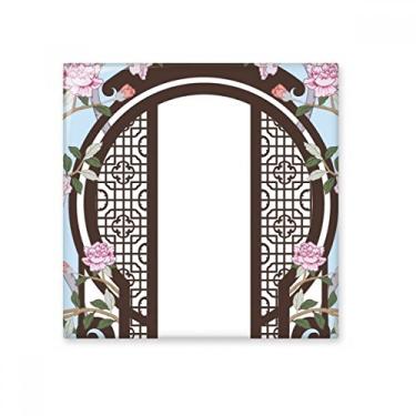 Imagem de Pedra adorna de tijolos vitrificados Azulejo de cerâmica para porta de flor azul da cultura chinesa