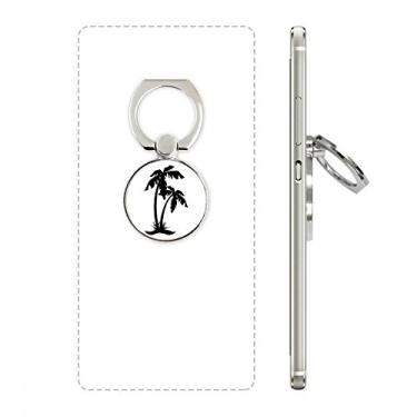 Imagem de Suporte de anel de telefone com contorno de praia preto da Coconut Tree com laço ajustável