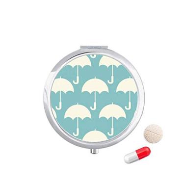 Imagem de Guarda-chuva branco com padrão de clima, caixa de armazenamento de medicamentos, dispensador de contêiner