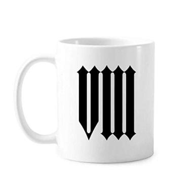 Imagem de Algarismos romanos oito em silhueta preta Caneca cerâmica café porcelana louça