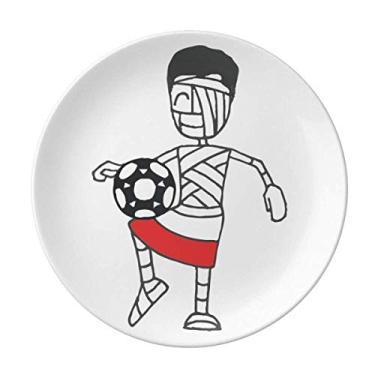 Imagem de Placa de futebol de porcelana decorativa de porcelana salver mesa de jantar