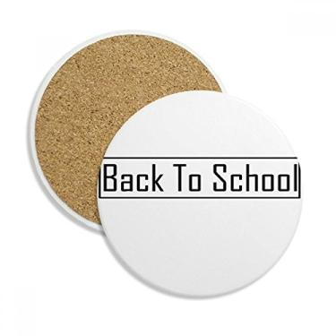 Imagem de Caneca para porta-copos Back to School com proteção de mesa, pedra absorvente