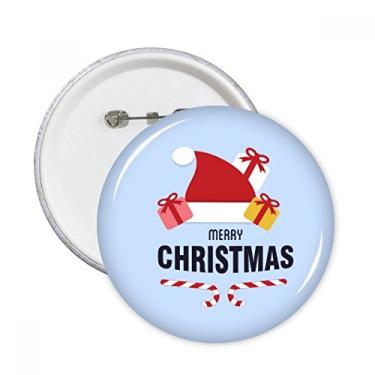Imagem de Boné de Papai Noel Merry Christmas com alfinetes redondos, botões, decoração de roupas, presente 5 peças