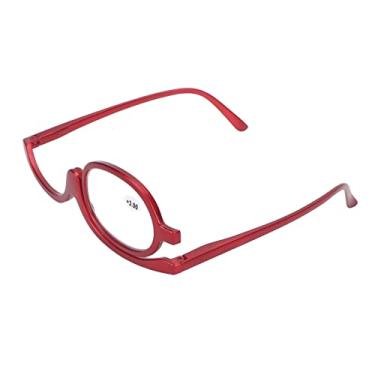 Imagem de Óculos de Leitura para Maquiagem Dos Olhos, óculos de Leitura para o Olho Direito, óculos de Leitura Dobráveis ​​para Mulheres, Lentes Intercambiáveis ​​leves (vermelho) (+3.00)