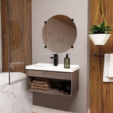 Imagem de Gabinete para Banheiro MDF 60cm com Cuba Livorno Riverzza Munique