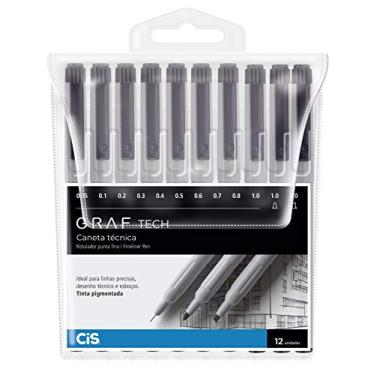 Imagem de Caneta técnica Graf Tech Fineliner Pen com 12 unidades Cis
