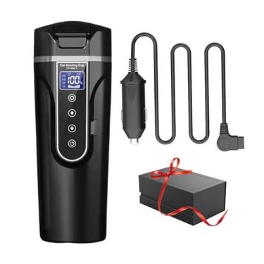 Imagem de ＫＬＫＣＭＳ Chaleira elétrica 24v/12v, chaleira de viagem para carro, isolamento térmico, copo de aquecimento, caneca de café para viagem, veículos de viagem, preto