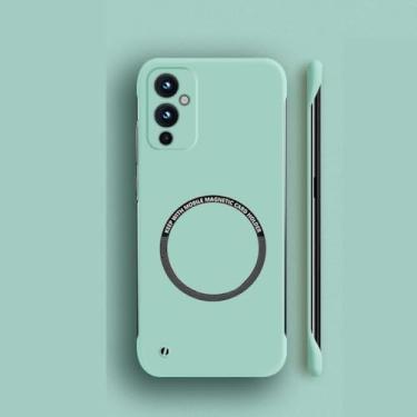 Imagem de Capa magnética sem moldura para pc rígido, para oneplus 10 pro 9r 9rt 10r 10t 11 9 8t 7t 8 7 pro, capa fina fosca, hortelã, para 9