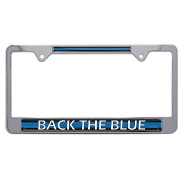 Imagem de Moldura para placa de licença Elektroplate Back The Blue Police