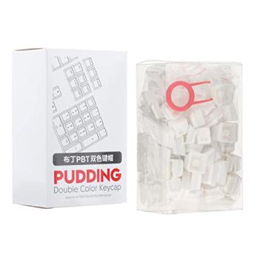 Imagem de balikha PBT Pudding Conjunto de Keycap Translúcido Shot para RGB 61/68/71/84/87/104 Teclas Mecânicos Teclados, Branco