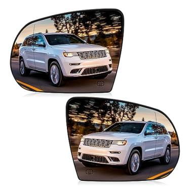 Imagem de Espelho retrovisor de vidro do lado esquerdo do motorista/direito do passageiro 68228913AA 68228912AA Substituição para Jeep Cherokee 2014-2019 Jeep Compass 2017-2021