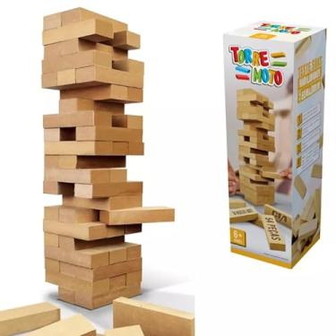 Imagem de Jogo Caiu Perdeu Brinquedo Torre Moto Equilíbrio Madeira