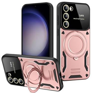Imagem de Capa magnética rotativa com suporte para Samsung Galaxy S24 S23 Ultra Plus A54 A53 A52 A34 A14 S21 S20 FE Armor Lens Case, ouro rosa, para Galaxy A53