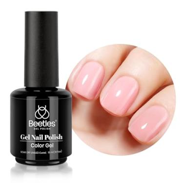 Imagem de Esmalte de gel Beetles 15 ml, corretivo de gel rosa, esmalte de gel rosa nude, esmalte de gel, tons de pele, suave e natural, rosa, esmalte de gel de imersão em U V LED para lâmpada de unhas