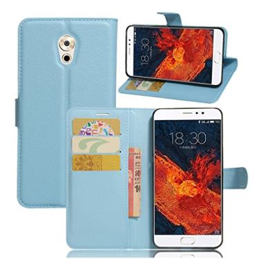 Imagem de Capa carteira MEIZU Pro 6 Plus, capa carteira flip de couro PU premium com compartimento para cartão, suporte e fecho magnético [capa interior à prova de choque de TPU] Compatível com MEIZU Pro 6 Plus