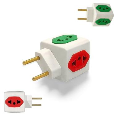 Imagem de Adaptador De Tomada Benjamim Cubo 3D com 4 Entradas 10A 20A Amperes Multiplicador de Tomadas Plug Padrão Novo 3 Pinos - Complete Store® - 110V 220V Bivolt